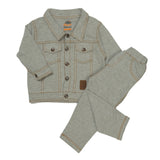 JACKET SET KNITED DENIM H.GREY