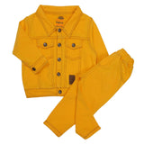 JACKET SET KNITED DENIM MUSTURD