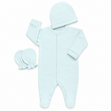 L. BLUE NEWBORN ROMPER BABY SET