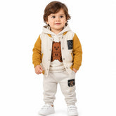 Bear Face hooded 3-pc set (Lemon Curry)