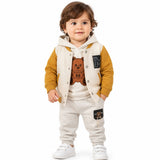 Bear Face hooded 3-pc set (Lemon Curry)