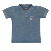 L.BLUE FADED DENIM LOOK POLO