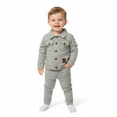 JACKET SET KNITED DENIM H.GREY