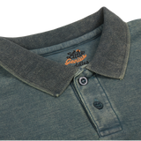PASTLE GREEN  FADED DENIM LOOK POLO