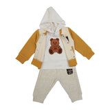 Bear Face hooded 3-pc set (Lemon Curry)