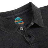 BLACK FADED DENIM LOOK POLO