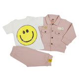 Smiley Face 3-pc set (Lt.brown)