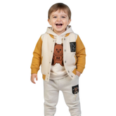 Bear Face hooded 3-pc set (Lemon Curry)