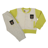 Bear Face hooded 3-pc set (Apple-green)