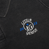 BLACK FADED DENIM LOOK POLO