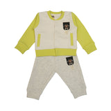 Bear Face hooded 3-pc set (Apple-green)