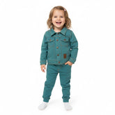 JACKET SET KNITED DENIM SEA PORT