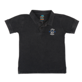 BLACK FADED DENIM LOOK POLO