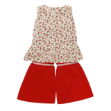 RED FLAME PRINTED KURTI & GHARARA