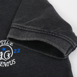 BLACK FADED DENIM LOOK POLO
