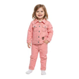 LYCRA KNITED DENIM PEACH JACKET SET