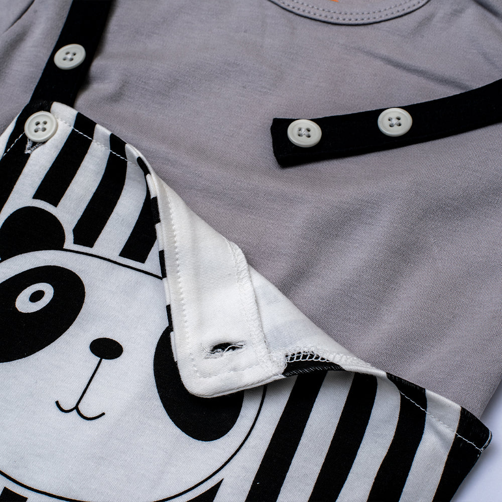 BEAR FACE DANGRI ROMPER GREY