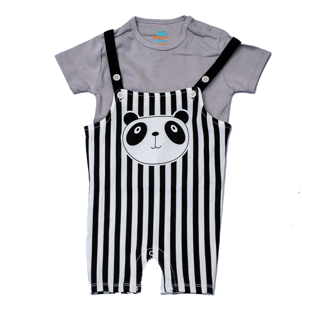 BEAR FACE DANGRI ROMPER GREY