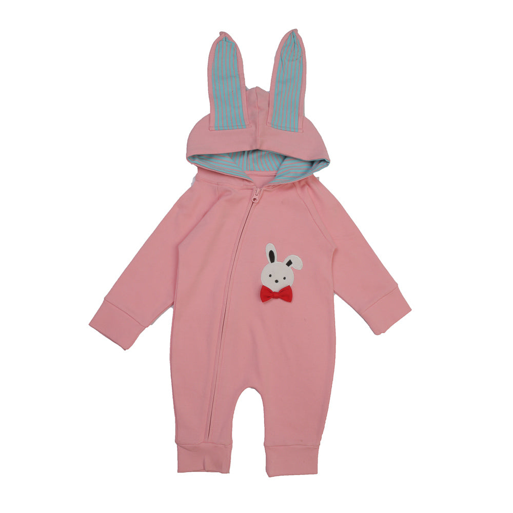 BABY GIRL BUNNY HOOD FULL ROMPER