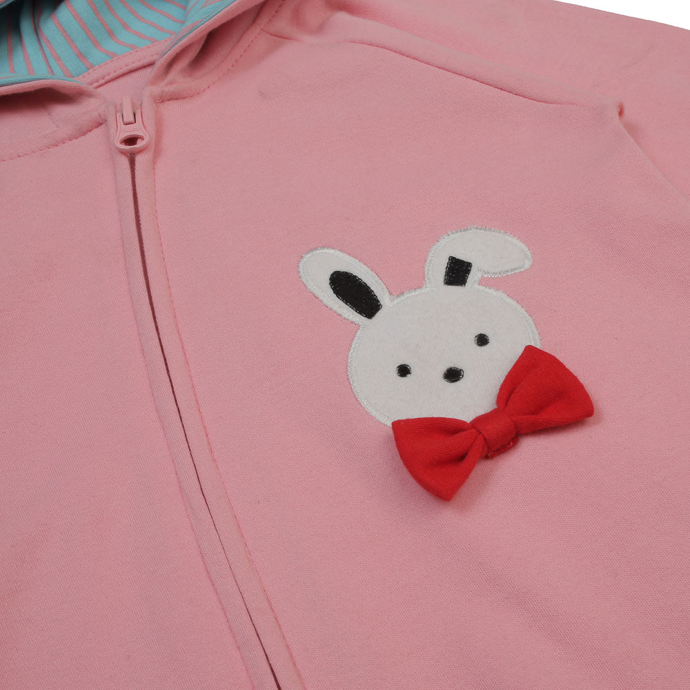 BABY GIRL BUNNY HOOD FULL ROMPER