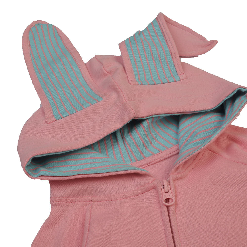 BABY GIRL BUNNY HOOD FULL ROMPER