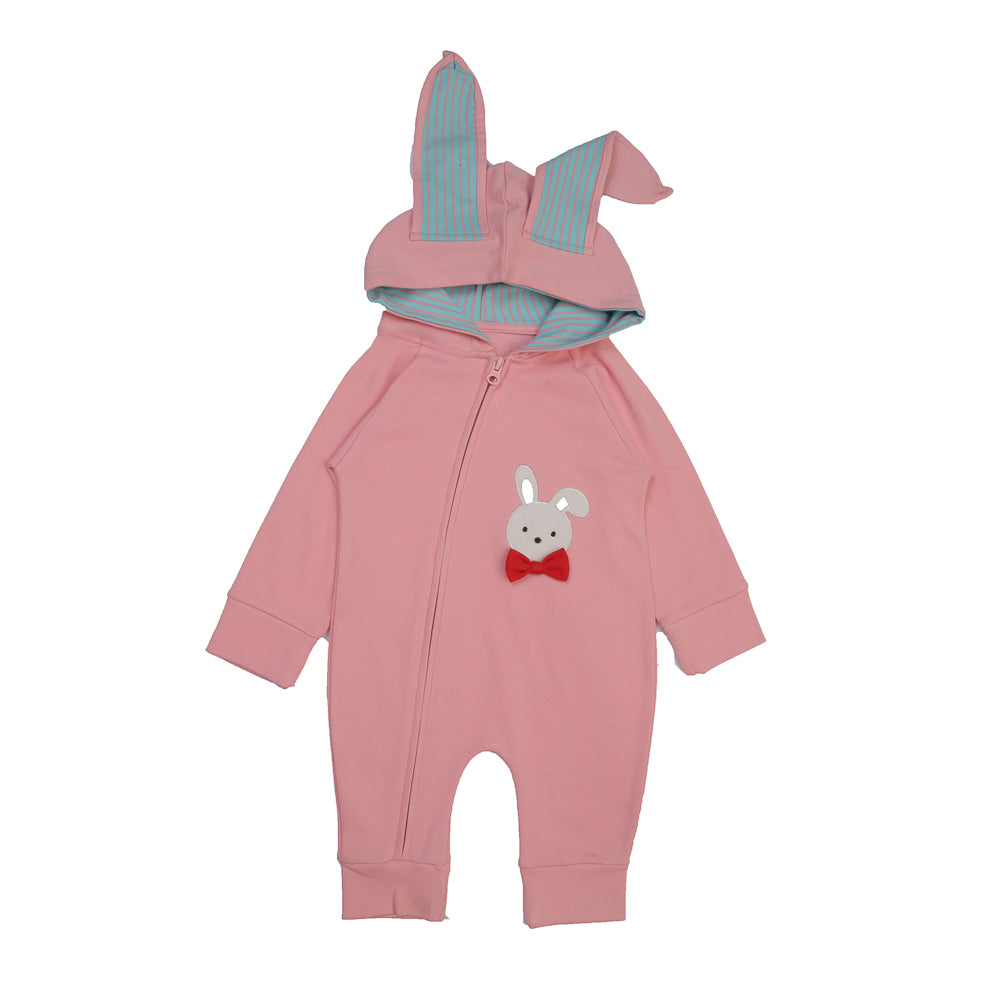 BABY GIRL BUNNY HOOD FULL ROMPER