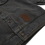 KNITED DENIM HOOD JACKET LIGHT BLACK