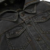 KNITED DENIM HOOD JACKET LIGHT BLACK