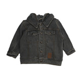 KNITED DENIM HOOD JACKET LIGHT BLACK