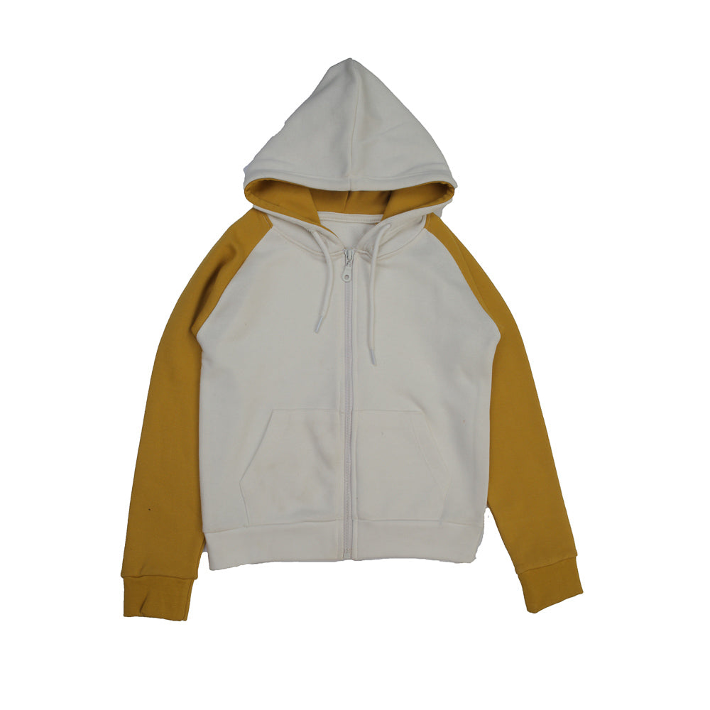 BOY'S RAGLAN ZIPPER HOODIE "OFF WHITE"