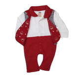 BABY BOY CHECK SUIT FULL ROMPER