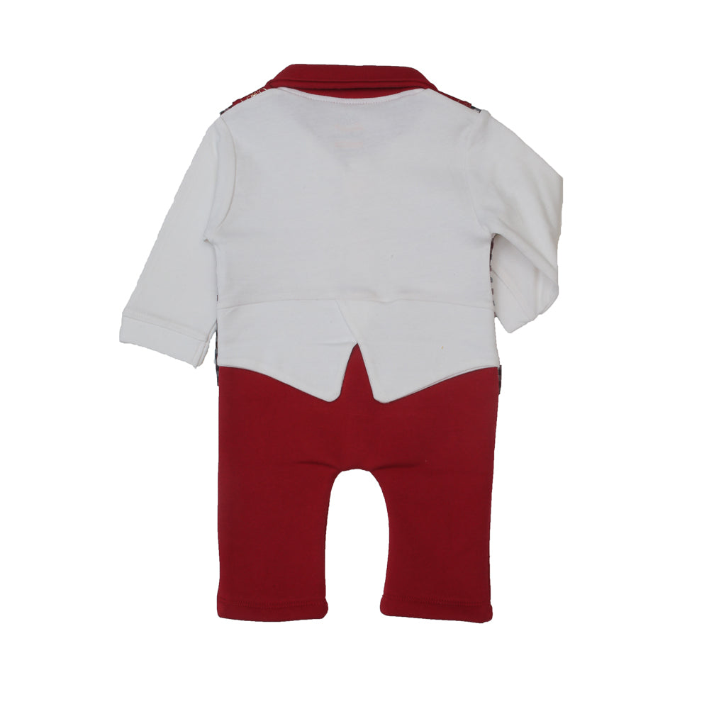 BABY BOY CHECK SUIT FULL ROMPER