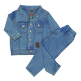 JACKET SET KNITED DENIM STONE BLUE