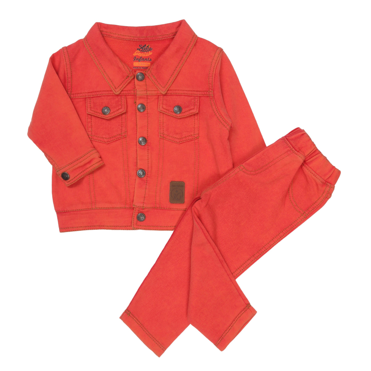 JACKET SET KNITED DENIM CARROT