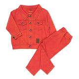 JACKET SET KNITED DENIM CARROT