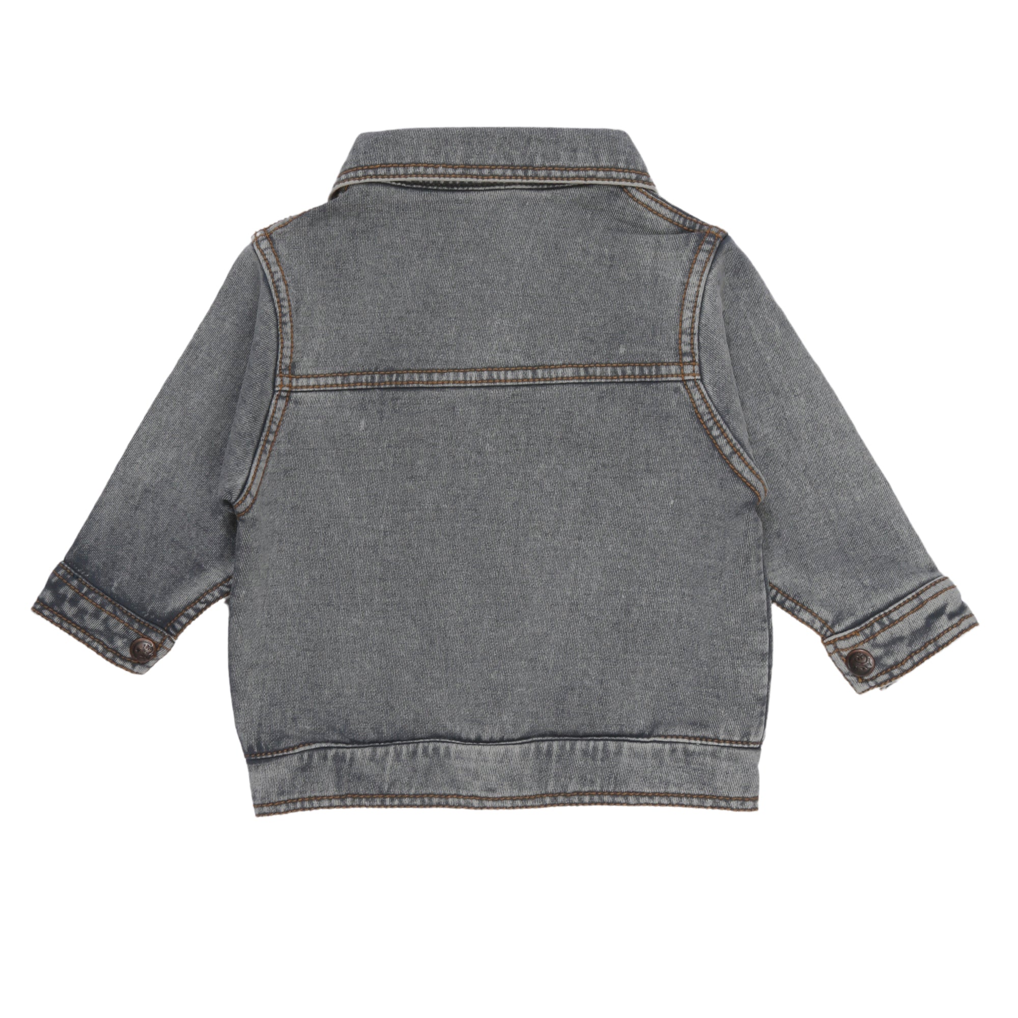 KNITED DENIM JACKET CHARCOL