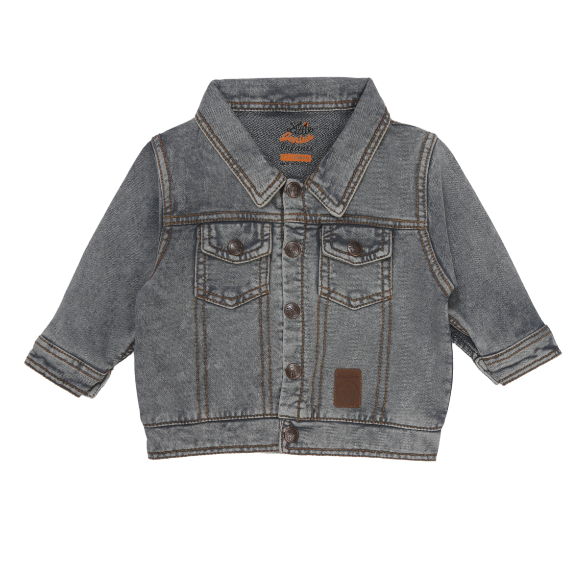 KNITED DENIM JACKET CHARCOL