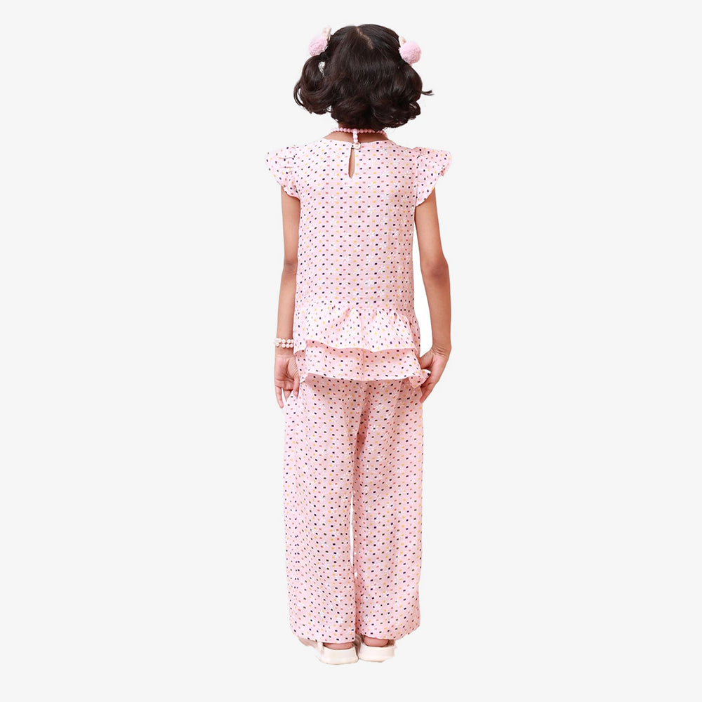 MULTI DOT BABY PINK CO-ORD SET