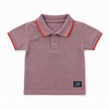D. PURPLE KNITTED DENIM LOOK POLO