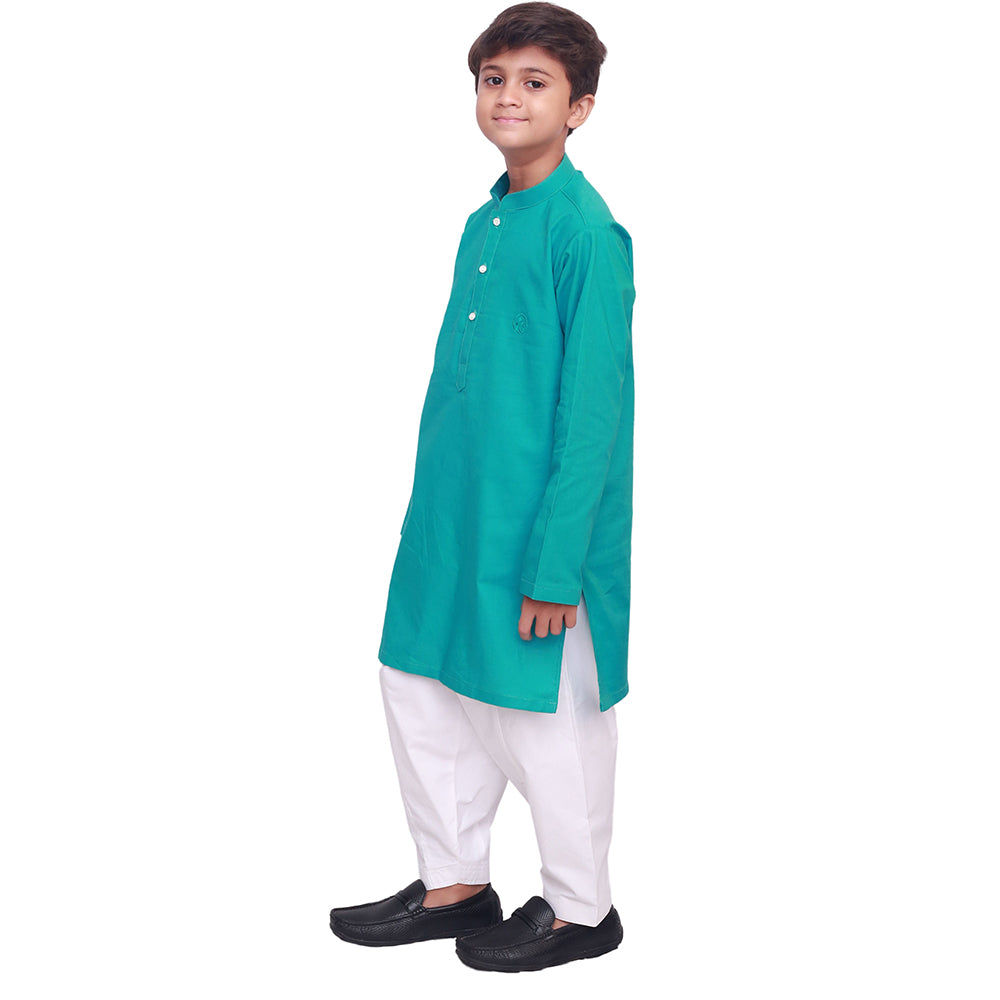 SEA GREEN EMBROIDED KURTA SHALWAR