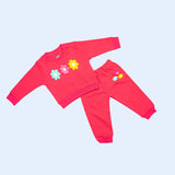 WINTER FLOWER HOT PINK SWEAT SET