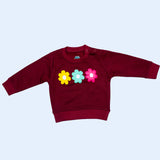 WINTER FLOWER MAROON SWEAT SET