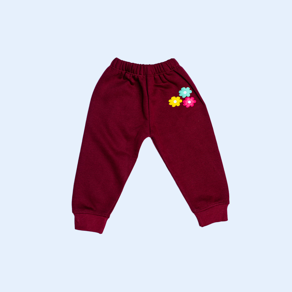 WINTER FLOWER MAROON SWEAT SET