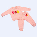 WINTER FLOWER PEACH SWEAT SET