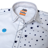 NAVY STAR AOP WHITE  S.SLV SHIRT