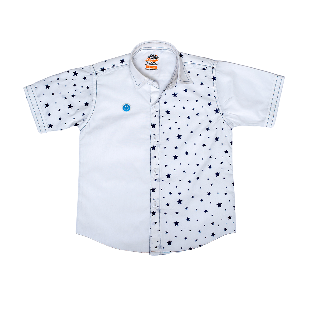 NAVY STAR AOP WHITE  S.SLV SHIRT