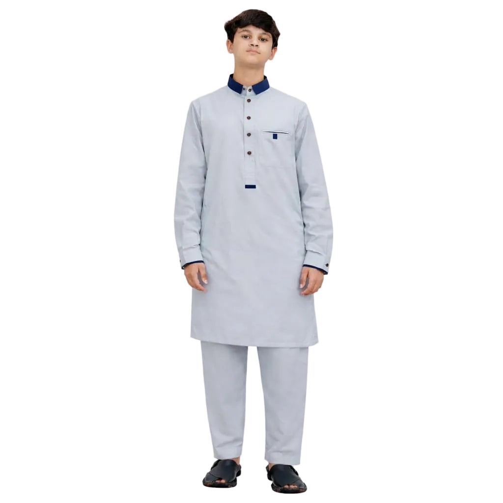 LT.GREY KURTA SHALWAR / TROUSER