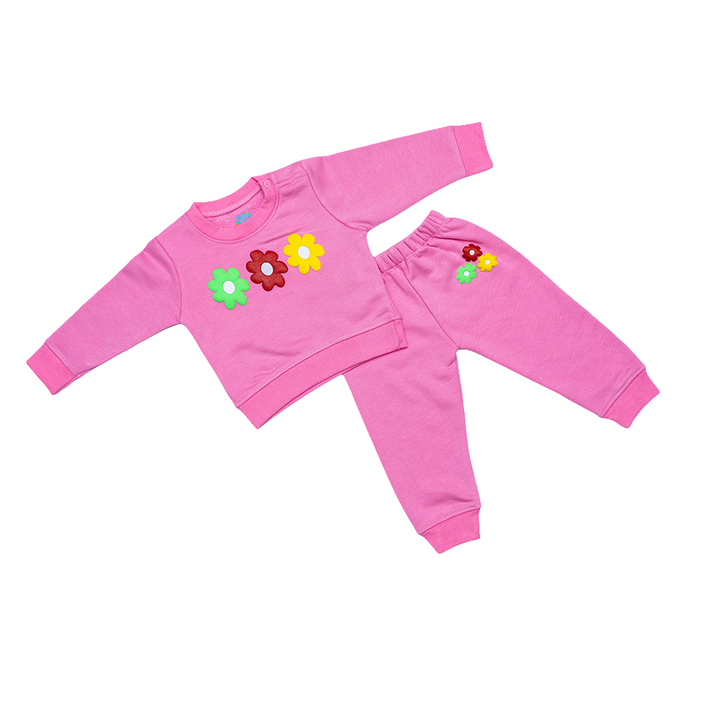 WINTER FLOWER PINK SWEAT SET