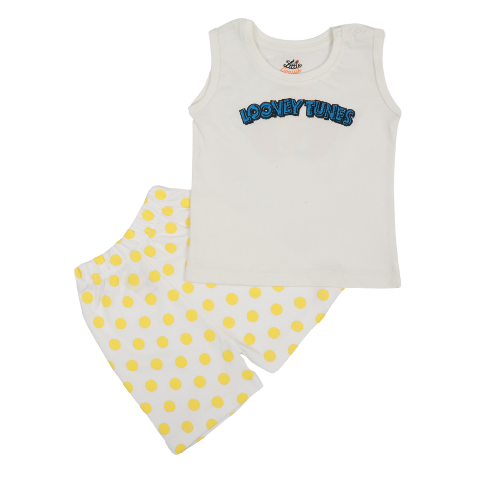 WHITE LOOVEY SANDO SET