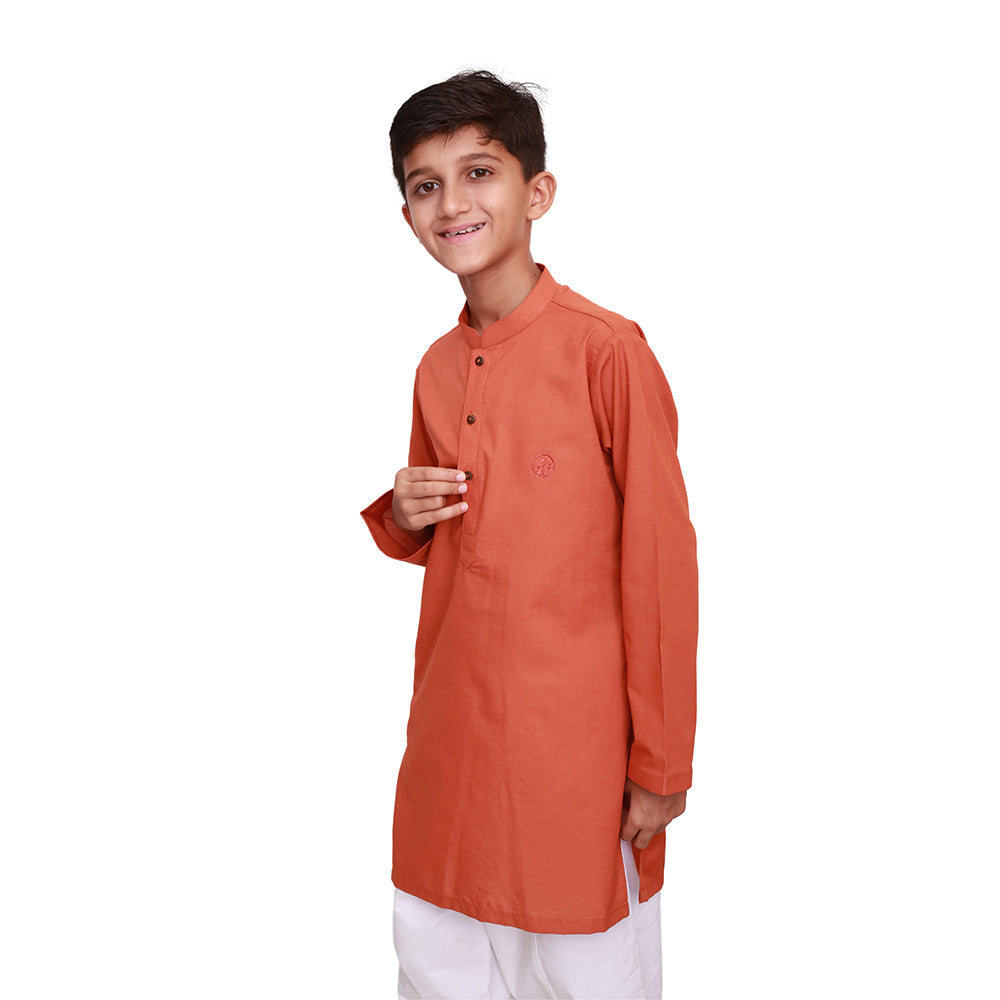 RUST  EMBROIDED KURTA SHALWAR